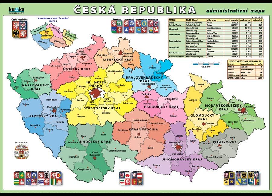 Česká republika - administratívna mapa