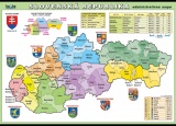 Slovenská republika - administratívna mapa | XL (100x70 cm), XXL (140x100 cm), A3 (42x30 cm), bez líšt, A4 (30x21 cm), bez líšt